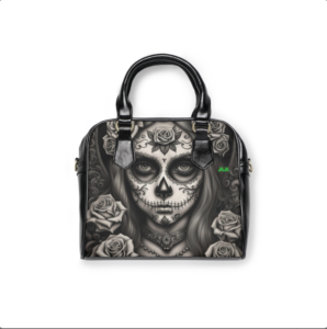 borsa da donna ispirata alle sugar skull messicane