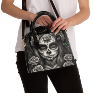 borsa da donna ispirata alle sugar skull messicane